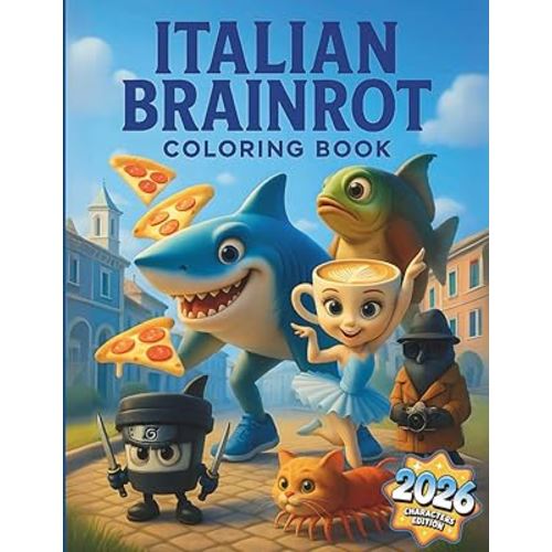 Italian Brainrot Coloring Book: The Ultimate Meme Gift Featuring 50 Named Viral Characters for Gen Z & Alpha Humor Addicts