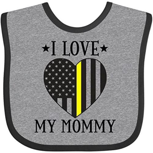 inktastic Dispatcher Mommy Gold Line Emergency Baby Bib