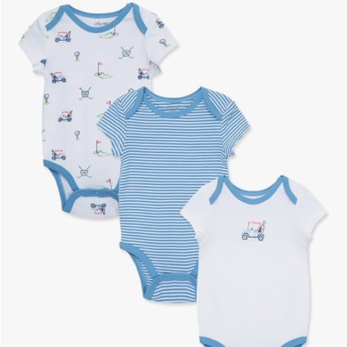 Little Me Clothes for Baby 3-Pack 100% Cotton Scratch Free Tag Bodysuits, Newborn to 9 Months