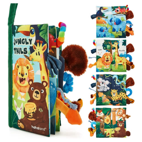 hahaland Baby Books 0-6 Months,Infant Tummy Time Toy Sensory Toys 6 to 12 Months Touch Feel Book Travel Toy Gifts for Boy Girl 0-3 Month Baby Shower Valentine Birthday Easter Basket Stuffers (Single)