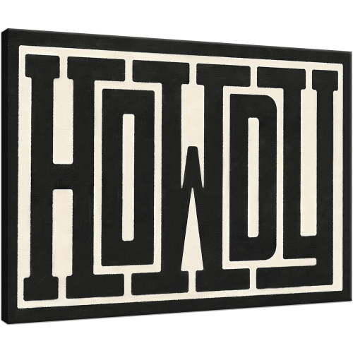 Framed Funky Big Howdy Canvas Wall Art Western Modern Decor Black and White Southwestern Country Ranch Sign Picture Print Minimalism Trendy Farmhouse Living Room Poster(12x16in Framed)
