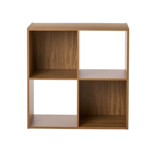 Mainstays 4 Cube Storage Organizer, Warm Walnut