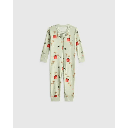 100% Organic Cotton One Piece Pajama - Baby in On the Farm