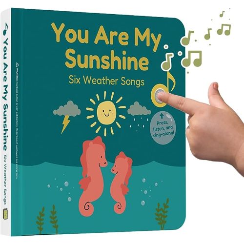 Cali's Books You are my Sunshine Nursery Rhymes - Interactive Sound Books for 1 year old, Perfect Musical Toys & Musical Books for Toddlers 1-3, Safe & Durable Book for 2 year old - You Are My Sunshine