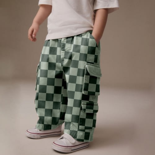 Baby & Kids Checkerboard Multiple Pockets Pants
