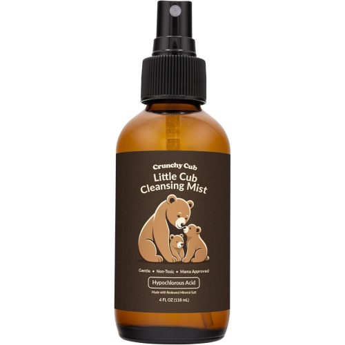 Little Cub Cleansing Mist, 4 oz | Hypochlorous Acid Fragrance Free | Glass Bottle | Hands, Face & Surfaces | 3-Ingredient Formula | No Rinse Required