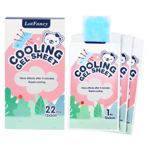 LotFancy Cooling Gel Sheets for Kids, Baby Fever Cooling Pad for Pain Relief,22 Count
