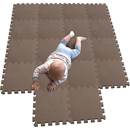 MQIAOHAM® 18 Pieces Puzzle Play Mats, Soft Baby Play Mat, Kids Interlocking Foam Floor Tiles, Carpet Playmats G301018-106