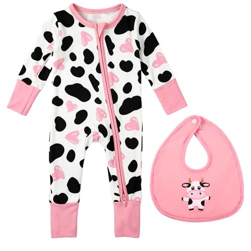 Baby Pajamas Bamboo Long Sleeve Romper,Infant Boys Girls Convertible Baby Footies Pajama,Newborn One Piece Romper
