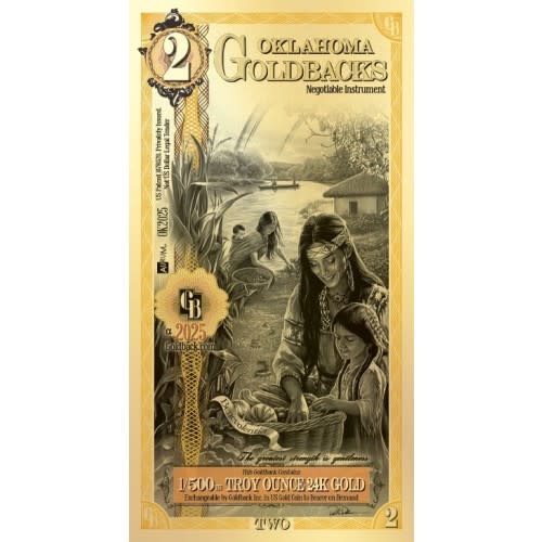 2 Oklahoma Goldback Gold Note (New) l BGASC™