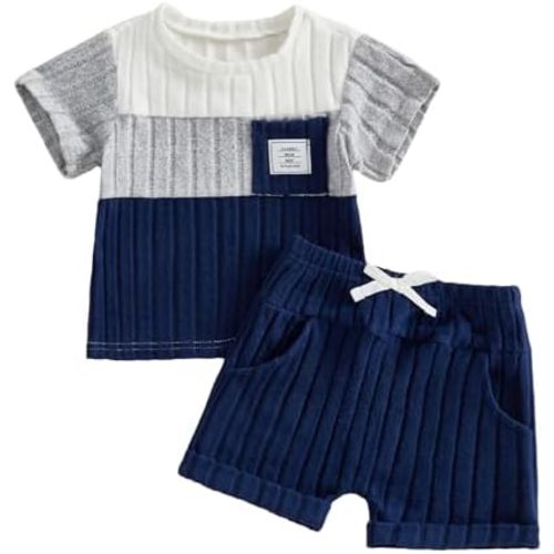 Toddler Infant Baby Boys Summer Outfits 3 6 9 12 18 24 Months 2 3 T Boy Shorts Set 2Pcs Spring Clothes Suit