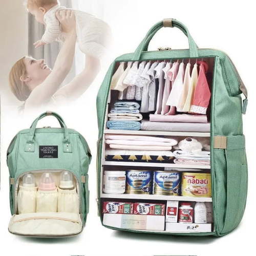 Diaper Bag Mummy Green Color Backpack Large Capacity Bag Mom Baby Multi-function Waterproof Outdoor Travel Diaper Bags For Baby Care