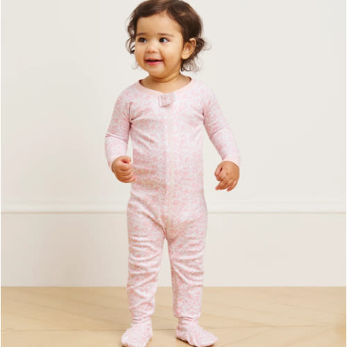 LAKE | Baby | Pima Cotton Pajamas | English Rose Garden Floral Baby Sleeper