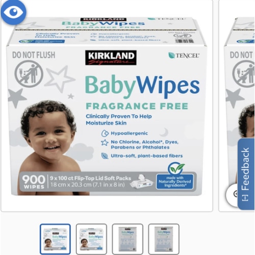 Kirkland Signature Baby Wipes Fragrance Free
