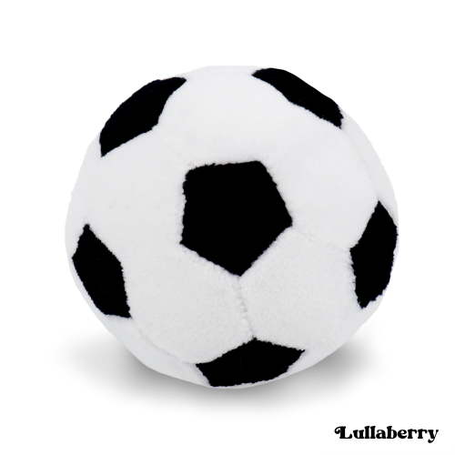 Lullaberry, My First Soccer Ball, 3" Diameter, Plush Baby Rattle Toy