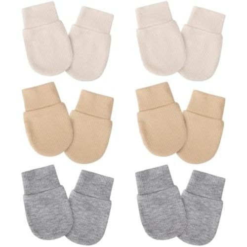Newborn Baby Mittens No Scratch Cotton Elastic Wrist Gloves Infant Toddler Mittens for Baby Boy Girl 0-6 Months