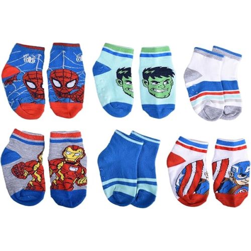 Centric Brands Marvel Superhero Adventures Baby Boy Variety Crew Socks 6-Pack (Size 18-24M)