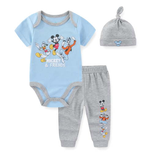Disney Mickey Mouse Donald Duck Goofy Bodysuit with Cap and Pants Set (Baby Boys), 3 Piece Set, Sizes 3M-9M