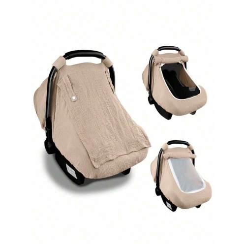 1pc Car Seat Covers For Babies, Summer Baby Car Seat Cover For Boys Girls With Breathable Window, Lightweight Infant Car Seat Canopy Baby Universal Blue Dust Cover, All Gauze Protective Cover, Baby Stroller Windproof Mesh, Mosquito Proof Cover, Window Typ