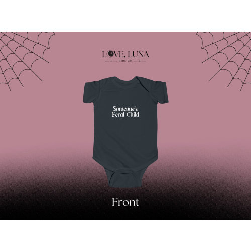 Someone's Feral Child Baby Bodysuit – Goth, & Alternative Baby Clothing, Onesie with Easy Snap Closures