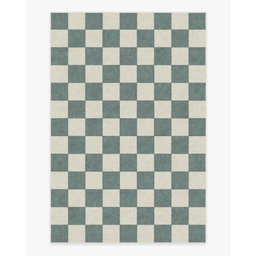 Jaque Checkered Slate Green Rug | Ruggable