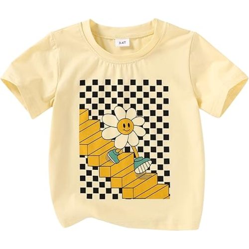 Happy Town Toddler Clothes Baby Boy Girl Smiley Face Shirt Short Sleeve T-Shirt Tee Summer Tops Outfits