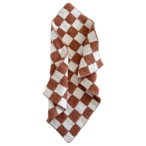 Phufy® Bliss Checkerboard Mini Blanket | Nutmeg