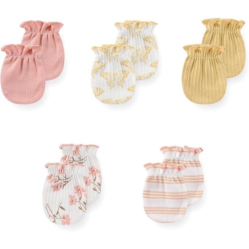 5 Pack Unisex New Born Boy Girls Anti Scratch Mittens Cotton Soft Baby Gloves 0-3 Months Infant Essentials