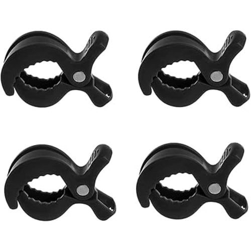 Stroller Pegs to Hook Muslin Sun Shade to Canopy, 4 PCS Car Seat Cover Clips, Nursing Cover, Pram Toy Holder, Plastic Universal Clip, Blanket Clamp, Stroller Clips Buggy Accessory (Black)