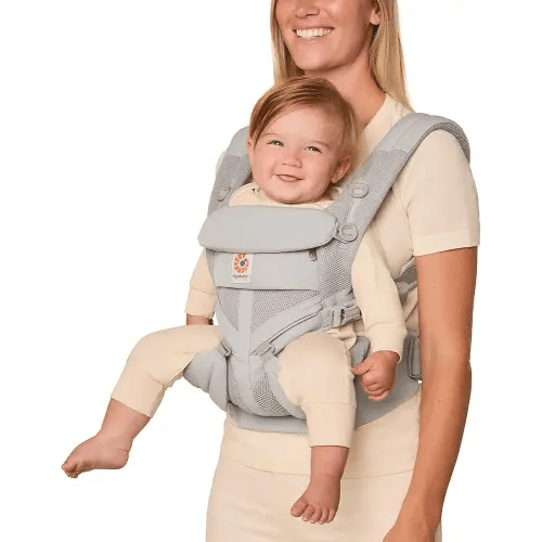 Ergobaby Omni Classic Baby Carrier Newborn to Toddler - Breathable Baby Carriers for Summer - All-Position Carrier with Lumbar Support (7-45 Pounds), Mesh, Pearl Grey