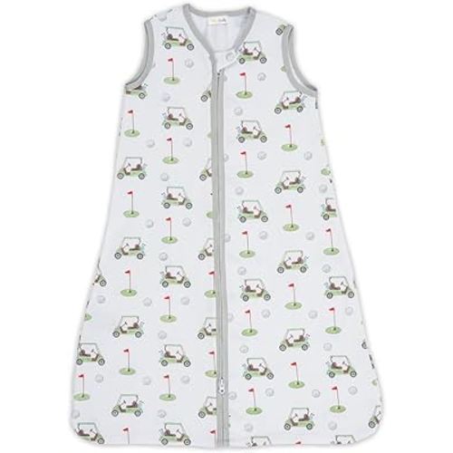 LollyBanks Baby Sleep Sack 100% Organic Lightweight, 2-Way Zipper Baby Sleeper 0.5 TOG, 6-12 Months Sleep Sacks for Baby Boys and Girls (Golf Outfit)