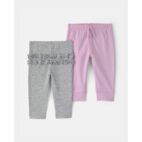 Baby Girl 2-Pack Multipack Bottoms - Pink/Grey | Carter's