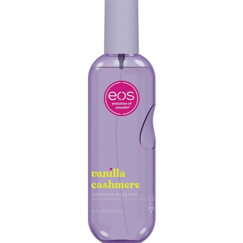 eos Cashmere Body Mist, Vanilla Cashmere, soft musk, cozy caramel, hair mist, body spray for women, moisturizing, hyaluronic acid, body spray, vegan, cruelty-free, 6 fl oz