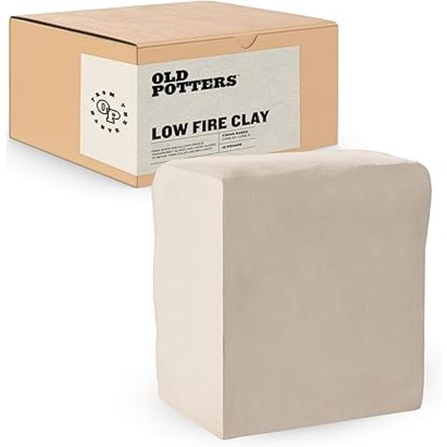 Old Potters Low Fire Pottery Clay White, 10 lbs (Cones 06-04) Made in USA Modeling Clay for Wheel Throwing and Hand Building, Pottery and Sculpting, Beginners, and Advanced