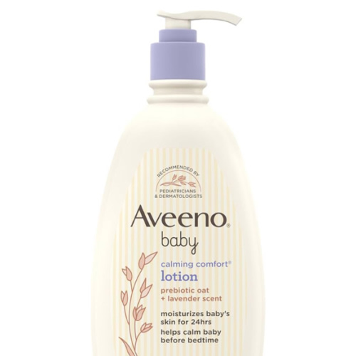Aveeno Baby Calming Comfort Moisturizing Body Lotion with Relaxing Lavender & Vanilla Scents, Non-Greasy Baby Lotion, Nourishing Prebiotic Oatmeal, Paraben- & Phthalate-Free, 18 fl. oz