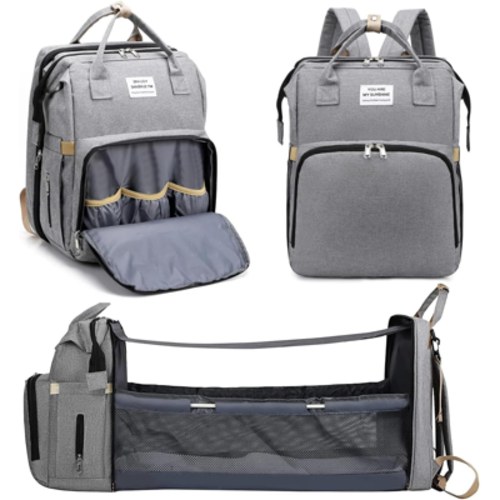 Diaper Bag Backpack,Multifunctional Baby Diaper Bag with Changing Station USB Charging Port Large Capacity 900D Excellent Oxford for Moms Dads,Baby Shower Gifts (Grey)