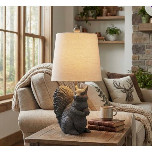 Ophelia & Co. 19" Resin Squirrel Table Lamp With Shade & Reviews | Wayfair
