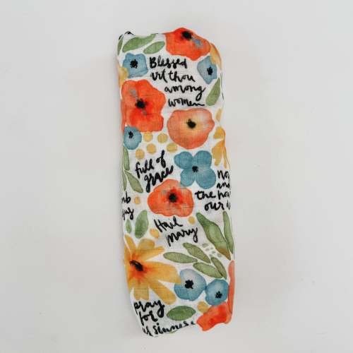 Watercolor Hail Mary Muslin Blanket Swaddle