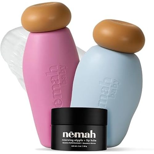 Nemah Gentle Care Essentials Kit, Includes Calming Baby Lotion, Soothing 2-in-1 Baby Shampoo & Wash, and Renewing Nipple + Lip Balm, Pregnancy Must Haves Virtual Bundle