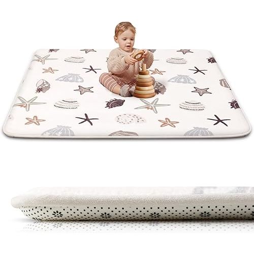 Baby Play Mat for Floor,1.2" Thick 50x50 Playpen Mat,Safe Padding Tummy Time Mats for Babies and Infants Toddlers,Cushioning Foam Mats for Kids Crawling,Non-Slip Baby Playmat,Yoga,Tatami,Nursery Rug