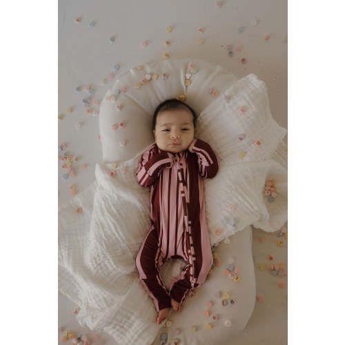 Bamboo Zip Pajamas | Sweetheart Stripes