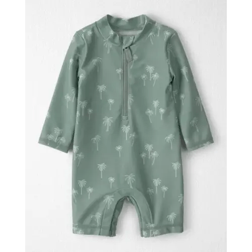 Baby Boy Recycled Long-Sleeve Rashguard Swimsuit in Palm Tree - Little Planet | Carter's