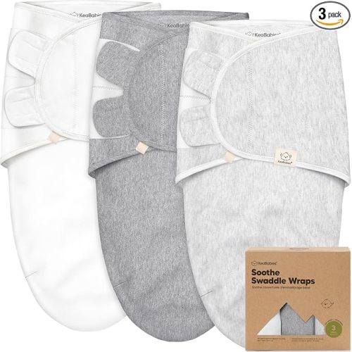 3-Pack Organic Baby Swaddle Sleep Sacks - Swaddles for Newborns, Infant 0-3 Months, Baby Girls, Boys, Soft & Snug Newborn Sleep Sack, Nursery Swaddling Blankets (Cloud, OS)