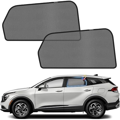 KUST Car Window Shades for 2023-2025 2026 Kia Sportage Accessories, Breathable Mesh Magnetic Window Covers, Rear Back Side Window Sun Shades UV Block Privacy Protection for Baby Camping Napping 2PCS