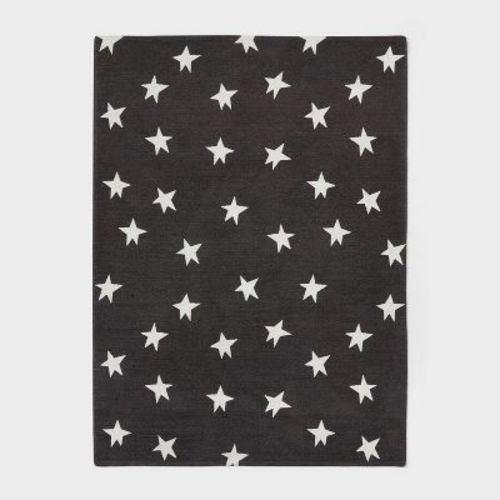 5'x7' Stars Easy Care Kids' Area Rug Charcoal Gray - Pillowfort™