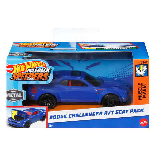 Hot Wheels Pull-Back Speeders Toy Car in 1:43 Scale, Pull Car Backward & Release to Race