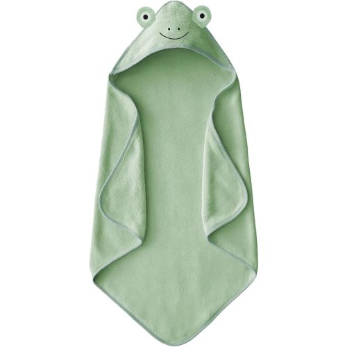 ROMASA Baby Bath Towel with Hooded Cute Design Ultra Soft Thick Cotton Bath Towel Shower Gift for Newborn,35X35 inches (Green)