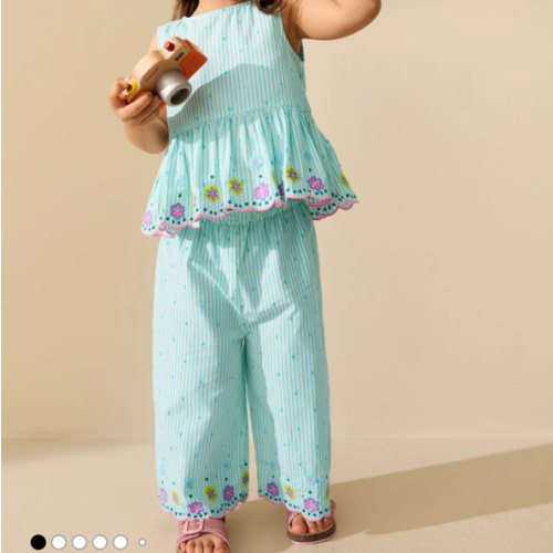 Buy Mint Green Sleeveless Blouse & Trouser Set (3mths-7yrs) from Next USA