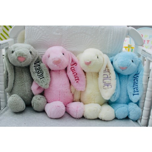 Monogrammed Bunny, Personalized Baby Gift, Monogram Stuffed Animal, Monogrammed Bunny Rabbit, Baby Easter Gift, Easter Baby Bunny