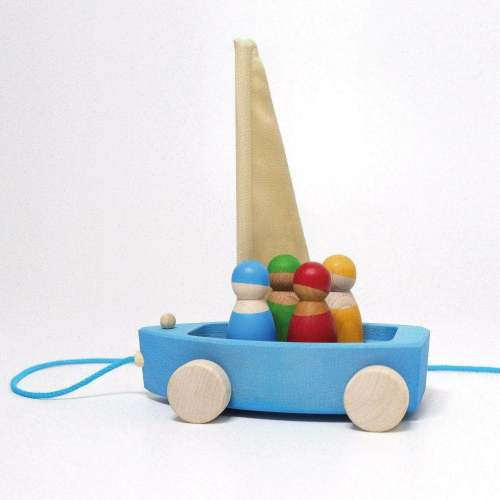 Grimm’s Land Yachts - Wooden Sailboat Pull Toy Set – The Natural Baby Company